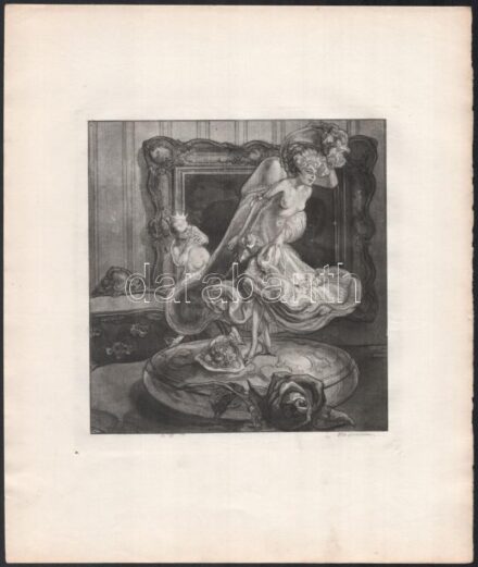 Franz von Bayros (1866-1924): Erotikus Heliogravúr, papír, jelzett a nyomaton Choisy Le Conin 15 ×16 cm