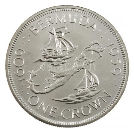 Bermuda 1959. 1C Ag 'II. Erzsébet / A gyarmatalapítás 350. évfordulója' T:1 Bermuda 1959 1 Crown Ag 'Elizabeth II / 350th anniversary of colony founding' C:UNC Krause KM#13