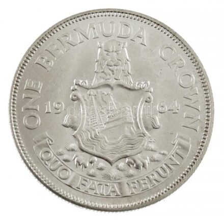 Bermuda 1964. 1C Ag 'II. Erzsébet' T:1- Bermuda 1964. 1 Crown Ag 'Elizabeth II' C:AU Krause KM#14