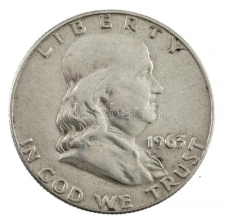 Amerikai Egyesült Államok 1963D 1/2$ Ag 'Franklin' T:2 USA 1963D 1/2 Dollar Ag 'Franklin' C:XF Krause KM#199