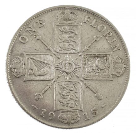 Nagy-Britannia 1915. 1Fl Ag 'V. György' T:2- Great Britain 1915. 1 Florin Ag 'George V' C:VF Krause KM#817
