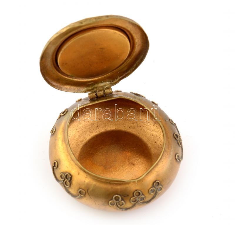 Muránói mikromozaikos dobozka, kopott, d:4,5cm - Image 2