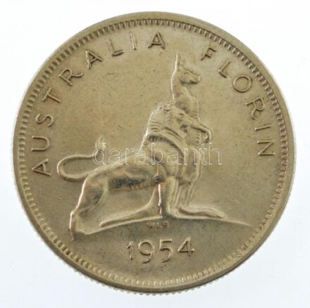 Ausztrália 1954. 1Fl Ag 'II. Erzsébet' T:1- Australia 1954. 1 Florin Ag 'Elisabeth II' C:AU Krause KM#54