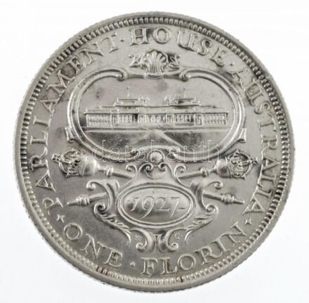 Ausztrália 1927. 1FL Ag 'Parlament megnyitása, Canberra' T:1- kis patina Australia 1927. 1 Florin Ag 'Opening of Parliament House, Canberra' C:AU small patina Krause KM#31