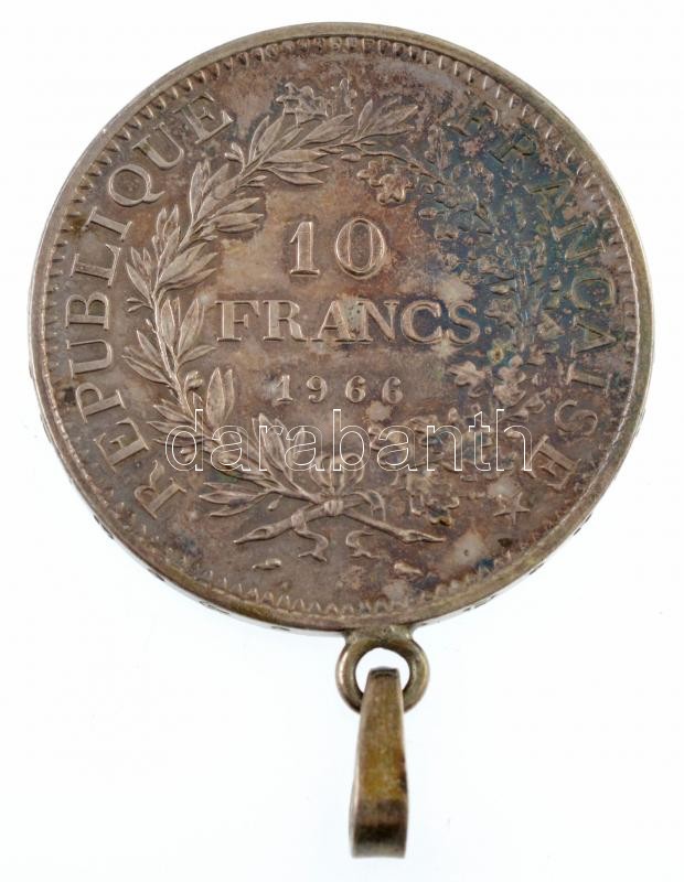 Franciaország 1966. 10Fr Ag 'Herkules csoport' T:1-,2 fül France 1966. 10 Francs Ag 'Hercules group' C:AU,XF ear Krause KM#932