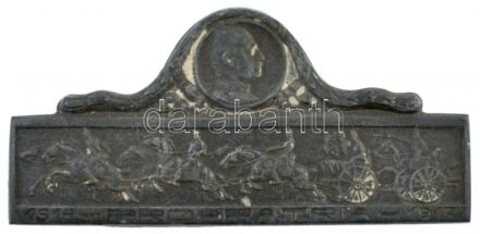 Osztrák-Magyar Monarchia 1917. '1914-1917 PRO PATRIA' a Császári és Királyi 11. Tábori tüzérezred Zn sapkajelvénye (25x51mm) T:2- oxidáció, tűhiány Austro-Hungarian Monarchy 1917. '1914-1917 PRO PATRIA' Zn cap badge of the K.u.K. 11th