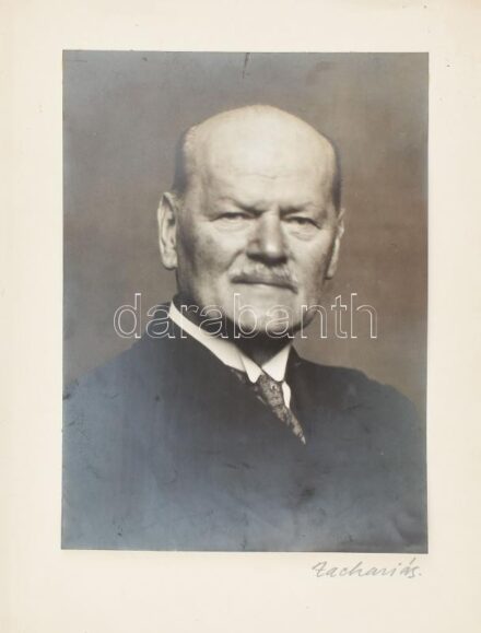 Balló Ede(1859-1936) festőművész portréja, 1920-30 körül, Foto Zachariás, pecséttel jelzett, 23x17 cm