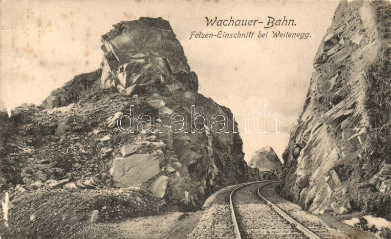 Wachauer-Bahn, Felsen-Einschmitt bei Weitenegg / railway (b)