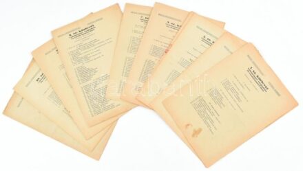 1940 Cserkész körlevelek, 10 db (1-5. szám, 7-11. szám)