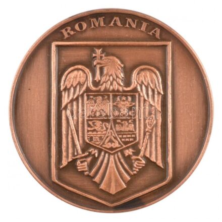 Románia 1990. 'Vasile Goldis Egyetem, Arad' kétoldalas bronz emlékérem eredeti, de sérült műanyag tokban (50mm) T:1 Románia 1990. 'Universitatea de Vest Vasile Goldiş Arad' two-sided bronze medallion in original, but damaged plastic case