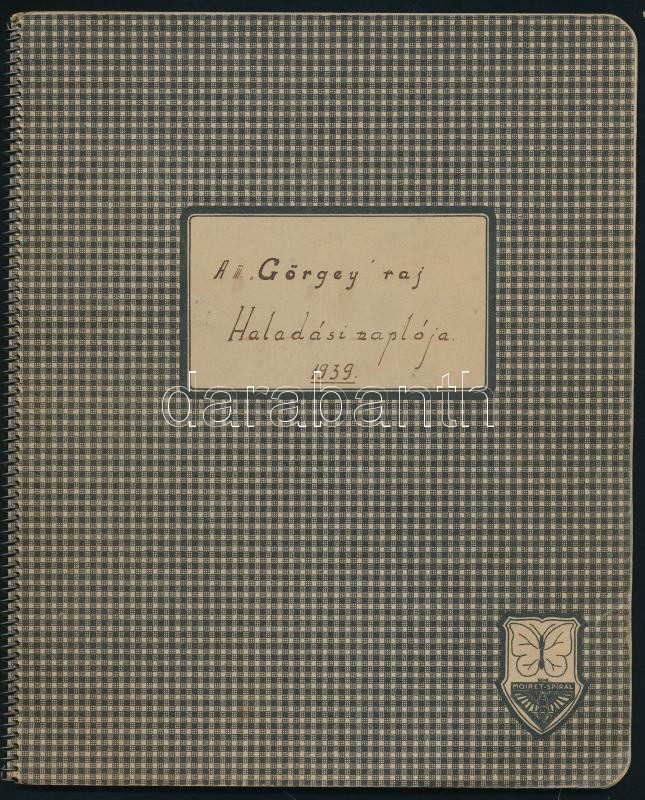 1939 Görgey cserkészraj haladási naplója