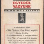 1941 'Egyedül vagyunk' IV. évfolyam 1. szám, hátsó borító kissé sérült, 32p