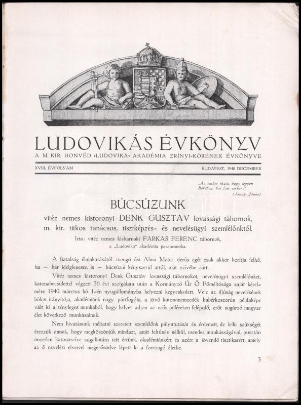 1940 Ludovikás Évkönyv XVIII. évfolyam decemberi szám, 86p - Image 2