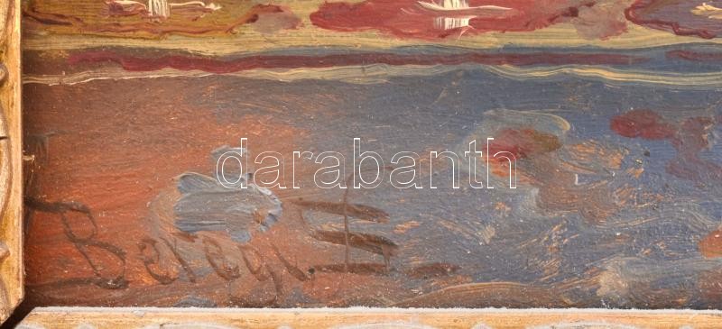 Beregi Sándor, Weiber Sámuel (1876-1943): Olvasó hölgy. Olaj, karton, jelezve balra lent. Dekoratív, sérült fakeretben, 46×38 cm - Image 2