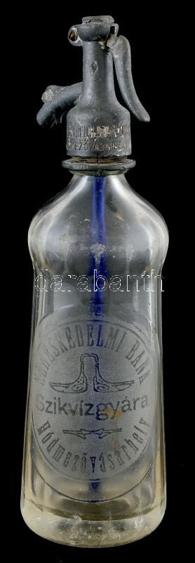 Kereskedelmi Bank Szikvízgyára Hódmezővásárhely, eredeti fejjel, kis csorbákkal, kopásnyomokkal, m: 30 cm