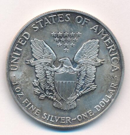 Amerikai Egyesült Államok 1990. 1$ Ag 'American Silver Eagle' T:1- patina USA 1990. 1 Dollar Ag 'American Silver Eagle' C:AU patina Krause KM#273