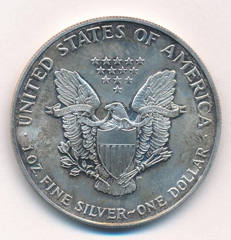 Amerikai Egyesült Államok 1990. 1$ Ag 'American Silver Eagle' T:1- patina USA 1990. 1 Dollar Ag 'American Silver Eagle' C:AU patina Krause KM#273
