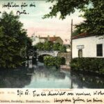 1905 Neunkirchen, Idylle an der Schwarzau / riverside, bridge (EK)