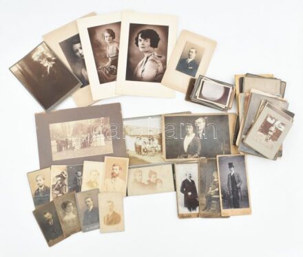 cca 1900 56 db vegyes keményhátú és kartonra kasírozott fotó