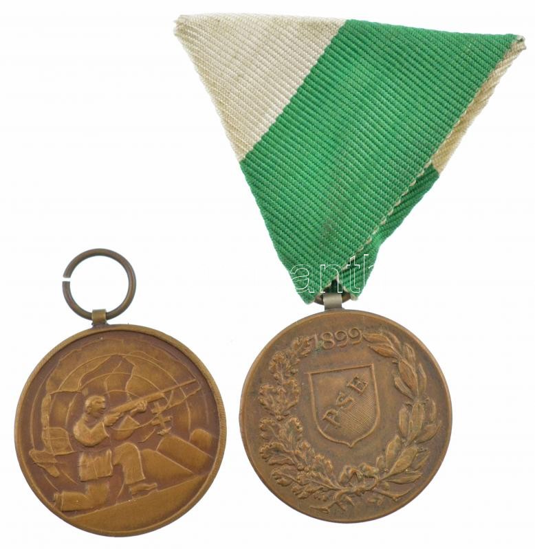 ~1936. 'PSE (Polgári Sportegyesület)' kétoldalas bronz díjérem (2xklf) egyik mellszalagon (29mm) T:1-,2 / Hungary ~1936. 'PSE (Polgári Sportegyesület)' two-sided bronze medallion (2xdiff) one with ribbon (29mm) C:AU,XF