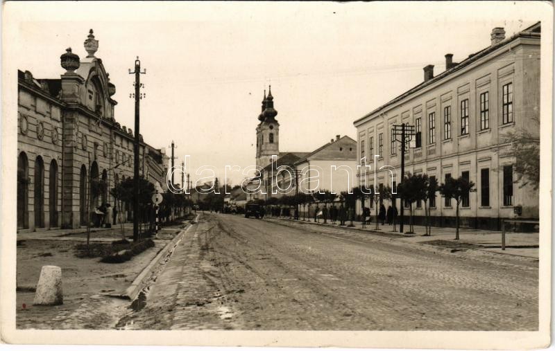 Szenttamás, Bácsszenttamás, Srbobran; Fő utca, templom / main street, church