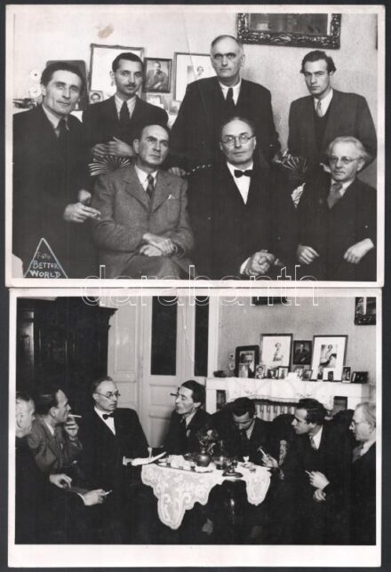 Karmesterek, 2 db fotó, részben feliratozva, sérülésekkel, 18×24 cm