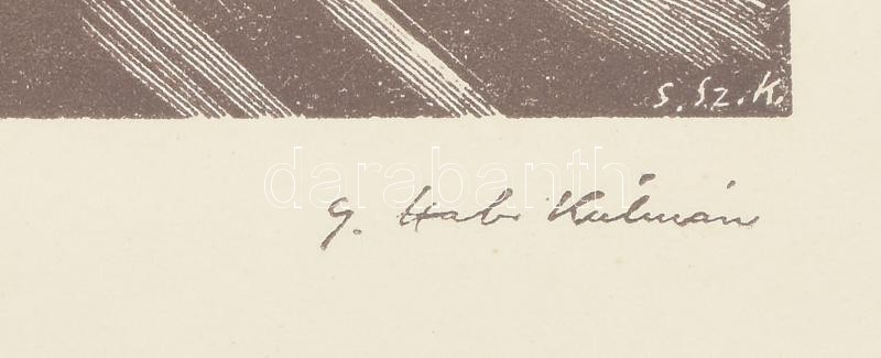 Gáborjáni Szabó Kálmán: Pozsony, Szent Mihály kapu. Fametszet, papír, jelzett a metszeten. A magyar kultúra tűzhelyei c. mappából (Budapest, 1935, Magyar Kulturális Egyesületek Szövetsége). 13x10 cm. Üvegezett fakeretben. - Image 2