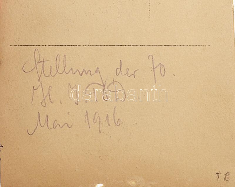 cca 1915 I. világháborús front fotók 4 db fotólap, feliratozva, egyik sarka sérült - Image 2