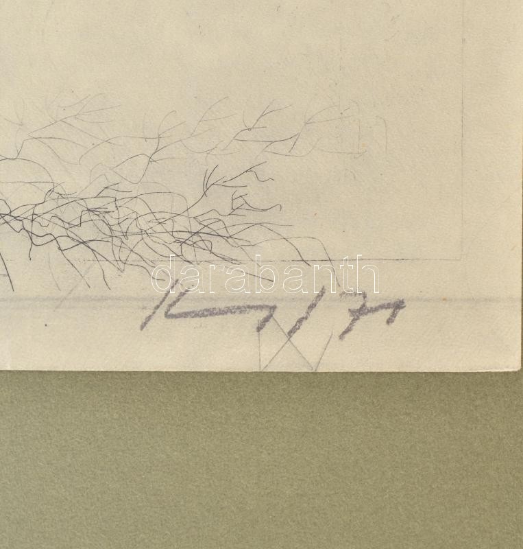 Kass János (1927-2010): Ikrek. Rézkarc, papír: Jelzett 22x13 cm - Image 2