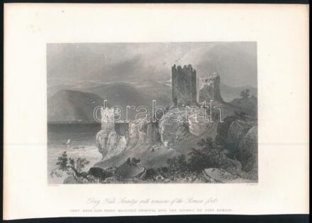 1840 Drey Kule, Swinitza with remains of the Roman fort, metszet, 12×18 cm