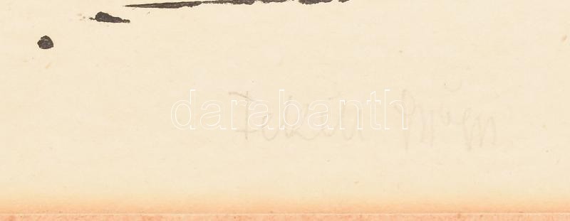 Fekete György (1947-): Tanya. Linómetszet, papír, jelzett, paszpartuban. 30x45,5 cm - Image 2