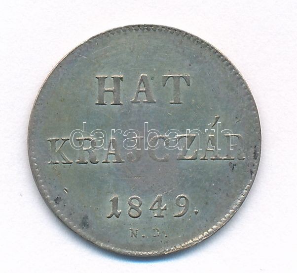1849NB 6kr Ag T:2,2- patina, karc Adamo B3