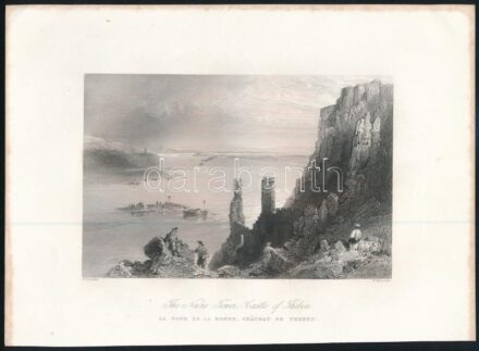 1838 The Nuns Tower, Castle of Theben, William Henry Bartlett (1809-1854), metszet, 12×18 cm