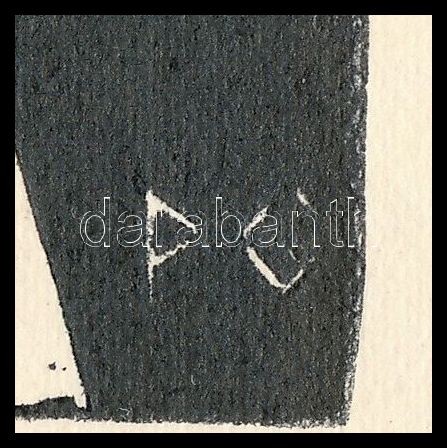 Póka György (1944 - ): Filodendron. Linómetszet, papír. Jelzett, 15x14 cm - Image 3