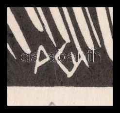 Póka György (1944 - ): Horgász. Linómetszet, papír. Jelzett, 18x21 cm - Image 3