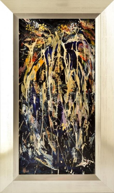 Klie Zoltán (1897-1992): Áramlás (cím nélkül). Olaj, vászon, jelezve balra lent. Dekoratív fakeretben. 60x30 cm / oil on canvas, signed lower left, framed