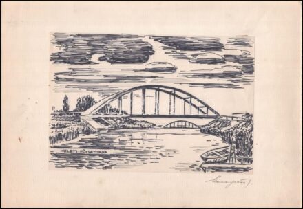 Menyhárt József (1901-1976): Keleti főcsatorna. Filc, papír, jelzett, 19x30 cm