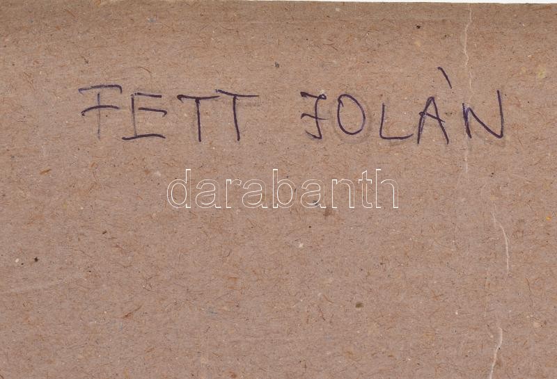 Fett Jolán (1927-2009): Szentendre. Tus, papír, paszpartuban, jelzett, 14x19 cm - Image 3