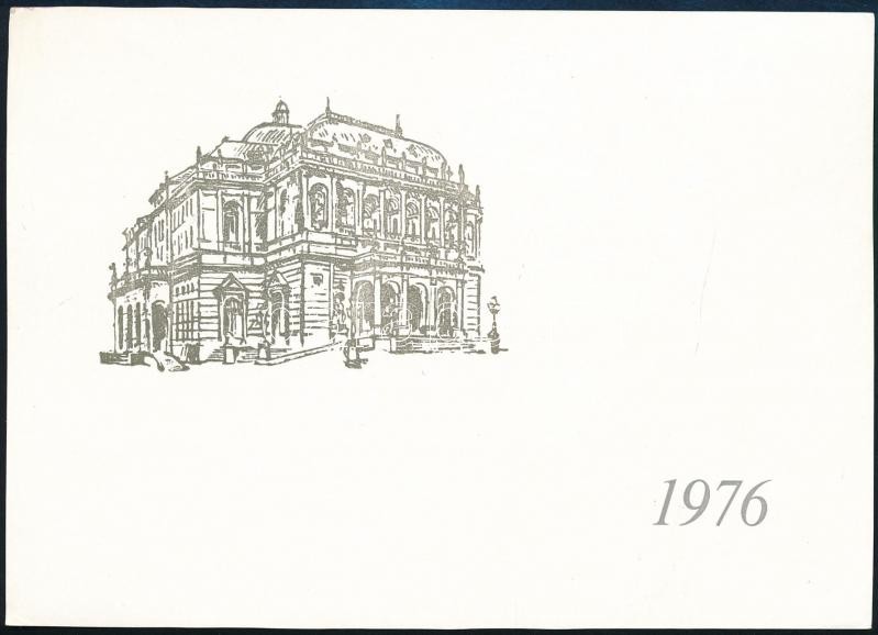 1976 Bp., Magyar Állami Operaház többnyelvű újévi üdvözlőlapja, aláírással - Image 2