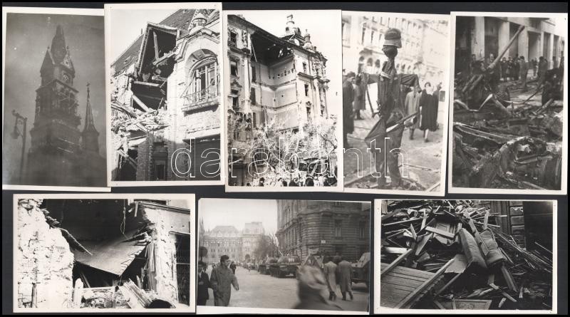 1956 17 db fotó a forradalom idejéből, Budapesti helyszínek, többségében a hátoldalán feliratozott (Reviczky u., József krt.-Krúdy u. sarok, Üllői út, Széna tér, stb.), jelzés nélkül, 12x9 cm - Image 3
