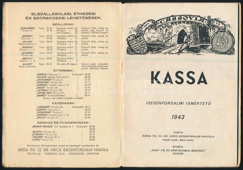 1943 Kassa, idegenforgalmi ismertető - Image 2