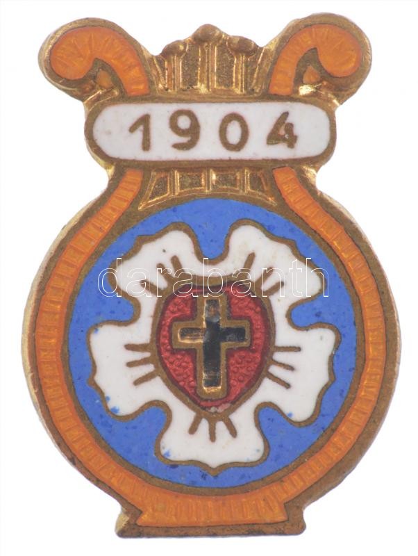 1904. 'Evangélikus Dalkör' zománcozott fém jelvény T:1- apró zománchibák