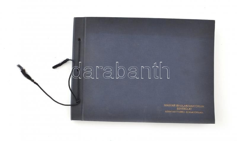 Cca 1928 Magyar Iskolaszanatórium Egyesület, szenttgotthárdi szanatóriuma, 14 képet tartalmazó fotóalbum, feliratozott színórfűzéses vászonkötésben, 26x20 cm - Image 2