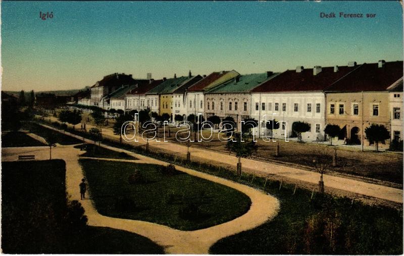 Igló, Zipser Neudorf, Spisská Nová Ves; Deák Ferenc sor, üzletek / street view, shops