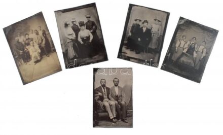 cca 1900, 5 db ferrotípia, kb 7x10 cm