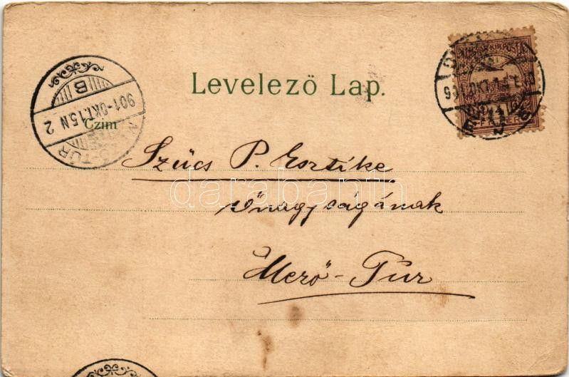 1901 Budapest VI. Váci körút (ma Bajcsy-Zsilinszky út) Gustav Ertel litho (EB) - Image 2