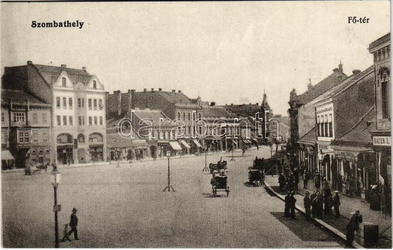 Szombathely, Fő tér, Bauer L. üzlete. Gránitz Vilmos kiadása