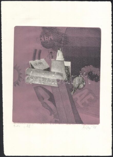 Lux Antal (1935-): AE, 1978. Színes rézkarc, akvatinta, papír. Jelzett és datált (A. Lux '78). Művészpéldány e.a. jelzéssel. 24x21,5 cm.