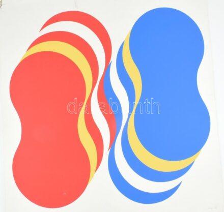 Fajó János (1937-2018): Piskóták I., 1975. Szitanyomat, papír. Jelzett, számozott (15/28.). Sérült (kisebb lyukkal, lapszéli törésekkel). Lapméret: 70x70 cm