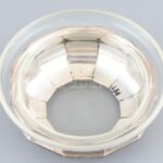 Ezüst (Ag) Art Deco kínálótál, üvegbetéttel, jelzett, hibátlan, nettó: 231 g, d: 19cm, m: 9cm - Image 2